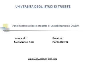 Amplificatore ottico e progetto di un collegamento DWDM