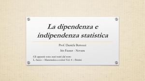 La dipendenza e indipendenza statistica