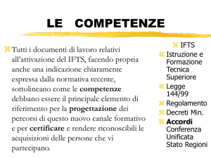 Le competenze negli IFTS