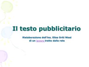 Il testo pubblicitario