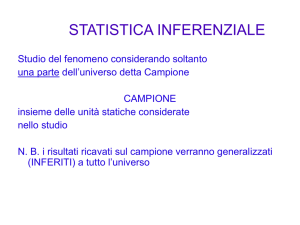 Cenni sulla teoria dei campioni e distribizioni di probabilita