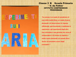 libro della classe 3^b: "esperimenti sull`aria"