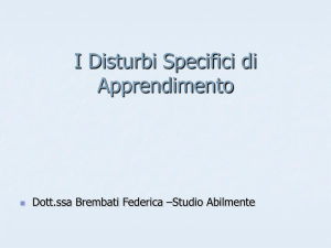 i disturbi specifici di appredimento