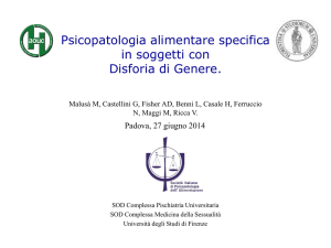 Psicopatologia alimentare specifica in soggetti con Disforia di Genere