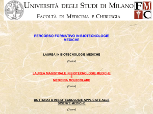 Diapositiva 1 - Medicina e Chirurgia Unimi