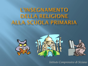L`insegnamento della Religione nel nostro Istituto