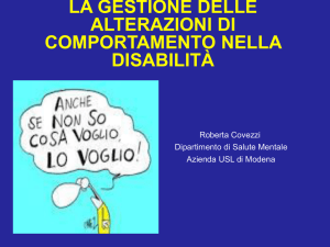 INTERVENTO SUL COMPORTAMENTO PROBLEMATICO