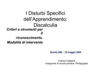 I Disturbi Specifici dell`Apprendimento: Discalculia