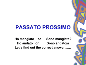 PASSATO PROSSIMO