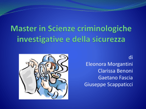 Master in scienze criminologiche investigative e