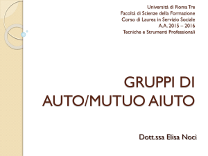Gruppi di auto mutuo aiuto - Dipartimento di Scienze della