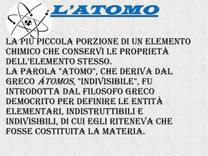 l`origine dell` atomo