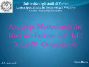 Omalizumab - Corsi di Studio del Dipartimento di Biotecnologie