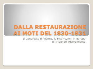 restaurazione - Materiali terza media