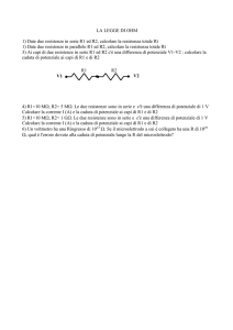 ESERCIZI DI ELETTROFISIOLOGIA: LA LEGGE DI OHM