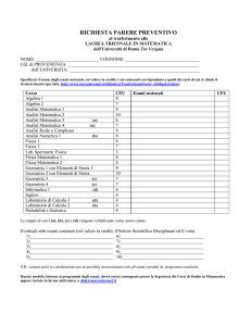 modulo per la Laurea Triennale
