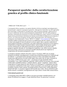 dalla caratterizzazione genetica al profilo clinico-funzionale