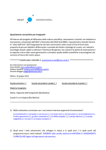 Questionario conoscitivo