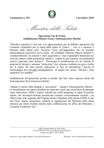 Scarica il comunicato - Ministero della Salute