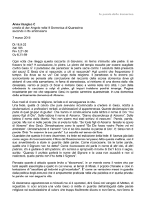 la parola della domenica Anno liturgico C omelia di don Angelo