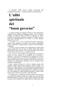 A margine della nuova Lettera pastorale del Cardinale Giordano