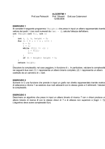 ALGORITMI 1 Prof.ssa Petreschi Prof. Silvestri Dott.ssa Calamoneri