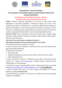 Università Ca` Foscari di Venezia Corso gratuito di informatica