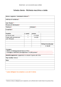 Scheda cliente - Mondo Nuovo Altromercato