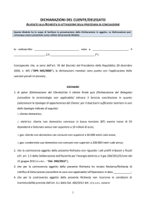DICHIARAZIONI DEL CLIENTE/DELEGATO