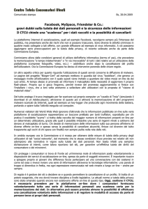 gravi dubbi sulla tutela dei dati personali e la sicurezza delle