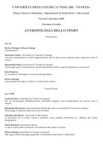UNIVERSITA` DEGLI STUDI CA`FOSCARI