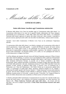 Scarica il comunicato - Ministero della Salute