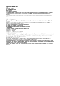 49260 Marketing (GE) 5 CFU LT - 3° anno - 1° Sem (a