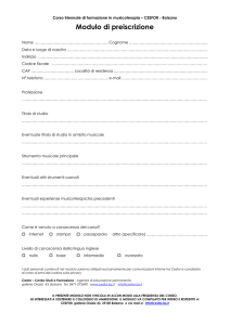 Modulo di preiscrizione