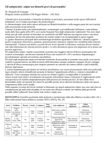Gli antipsicotici atipici nei disturbi gravi di personalità