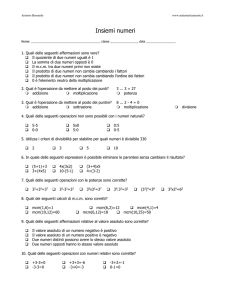 Antonio Bernardo www.matematicamente.it Insiemi numeri Nome