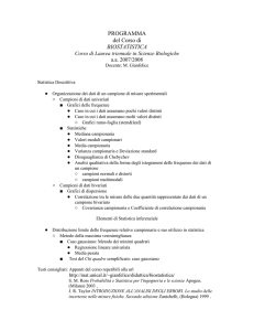 BIOSTATISTICA Corso di Laurea triennale in Scienze Biologiche