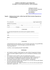 Fac-simile di richiesta di patrocinio e utilizzo del logo dell`Ufficio