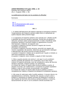 LEGGE REGIONALE 29 luglio 1996, n. 33 Disciplina del trasporto