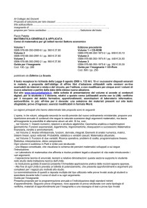 Matematica per l`economia