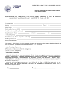 Allegato n. 2 - Modulo domanda per candidati