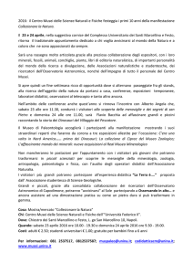Comunicato stampa - Centro Musei delle Scienze Naturali e Fisiche