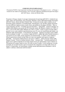 Mesotelioma: presentati a Chicago i risultati di uno studio unico al