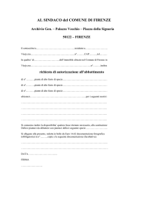 AL SINDACO del COMUNE DI FIRENZE Archivio Gen.