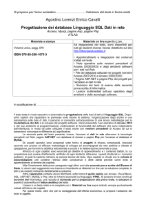 Progettazione dei database Linguaggio SQL Dati in rete