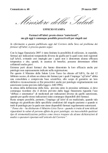 Comunicato n° 430 del 19 NOVEMBRE 2001