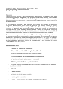sociologia dell`ambiente e del territorio – sps/10