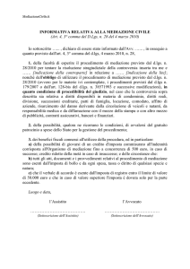 Informativa Mediazione