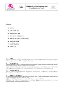 PR 20 Monitoraggio e registrazione della formazione