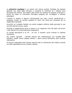 La pHmetria esofagea è un esame che misura quanto l`esofago sia